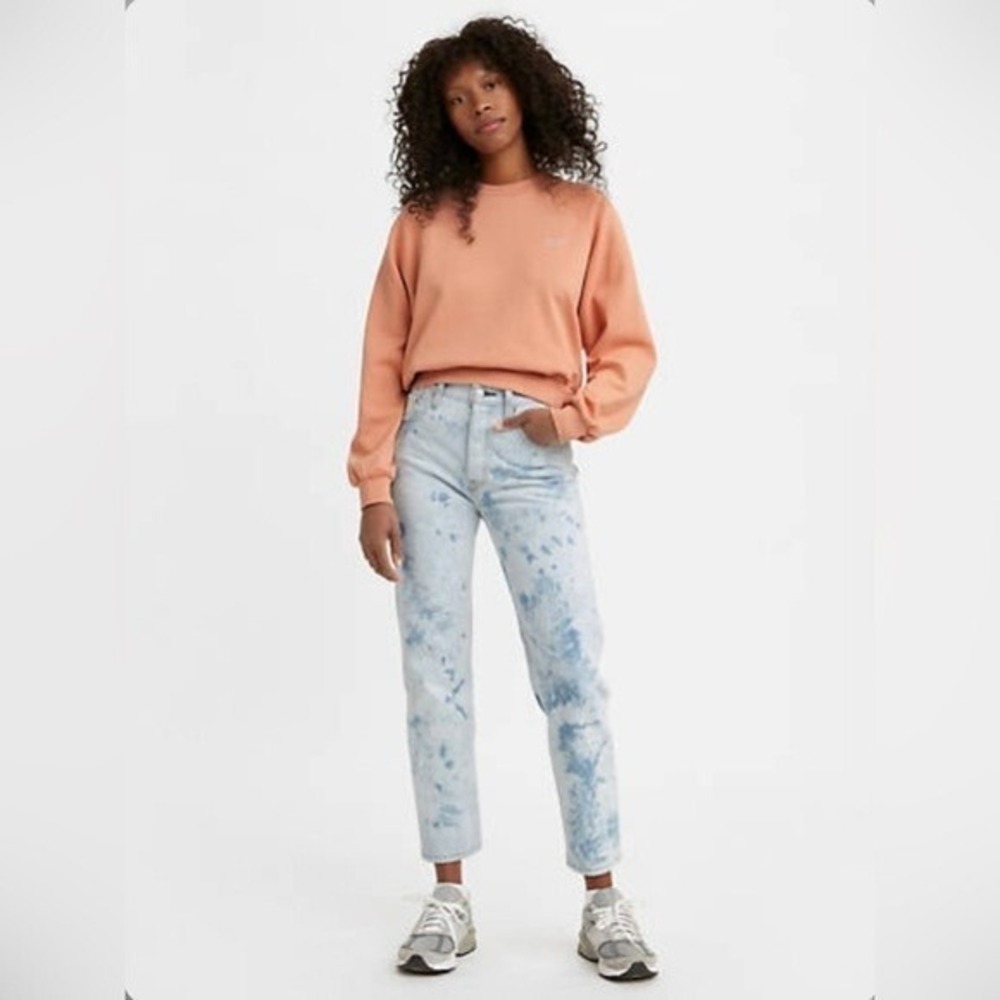 NWT Levi's 501 Original‎ Cropped High Rise Straight Tie Dye Jeans Women 29Wx26L